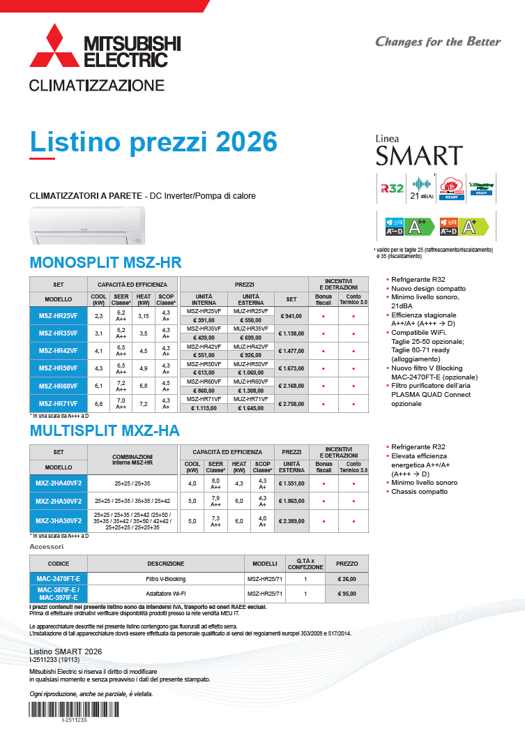 Listino Smart 2026